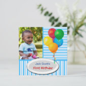 Baby Boy First Birthday 1st Colorful Kaart (Staand voorkant)