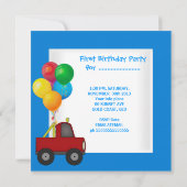 Baby Boy First Birthday 1st Colorful Puppy Trucks Kaart (Achterkant)
