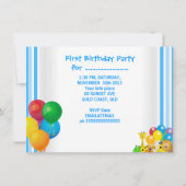 Baby Boy First Birthday 1st Train Foto Animals Kaart (Achterkant)