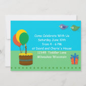 Baby Boy First Birthday Backyard speelplaats Kaart (Achterkant)