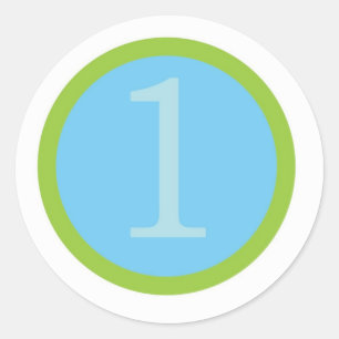 Baby Boy First Brithday Ronde Sticker