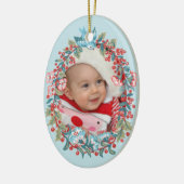 Baby Boy First Christmas 1st Cute Pastel Blue Keramisch Ornament (Links)