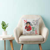 Baby Boy First Christmas Festive First Noel Photo Kussen (Stoel)