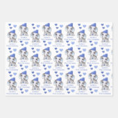 Baby Boy First KerstBlue Elephant Personaliseren Inpakpapier Vel (Voorkant)