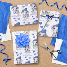 Baby Boy First KerstBlue Elephant Personaliseren
