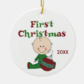 Baby Boy First Kerstdal Ornament (Voorkant)