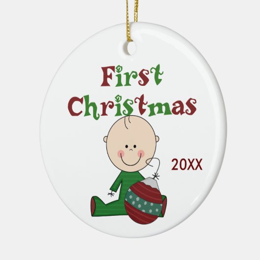 Baby Boy First Kerstdal Ornament (Links)