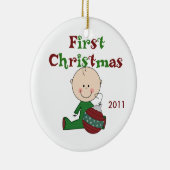 Baby Boy First Kerstdal Ornament (Rechts)