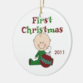 Baby Boy First Kerstdal Ornament (Links)