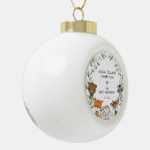 Baby Boy First KerstForest Greenermals Animals Keramische Bal Ornament (Links)