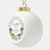 Baby Boy First KerstForest Greenermals Animals Keramische Bal Ornament (Rechts)