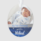 Baby Boy First Kerstfoto Ornament (voorkant)