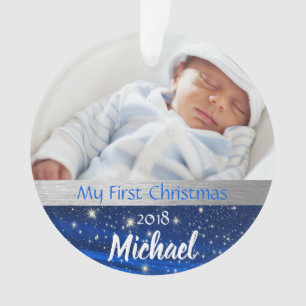 Baby Boy First Kerstfoto Ornament