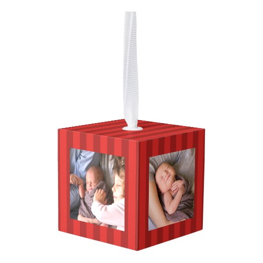 Baby Boy First Kerstfoto Ornament (Achter hoekig)