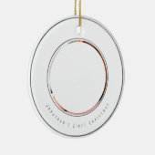 Baby Boy First Kerstfoto | Zilver Snowflake Keramisch Ornament (Rechts)