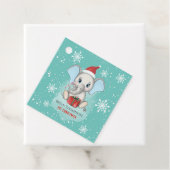 Baby Boy First Kerstmis Elephant Feestdagen Bedankjes Labels (In situ)
