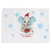 Baby Boy First Kerstmis Elephant Feestdagen Groot Cadeauzakje (Voorkant)