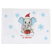 Baby Boy First Kerstmis Elephant Feestdagen Groot Cadeauzakje (Achterkant)