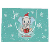 Baby Boy First Kerstmis Elephant Feestdagen Groot Cadeauzakje (Achterkant)