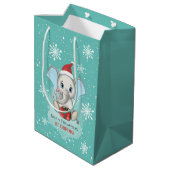 Baby Boy First Kerstmis Elephant Feestdagen Medium Cadeauzakje (Achterkant Gekanteld)