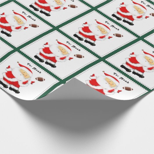 Baby Boy First Kerstmis Football Cadeaupapier (Hoek)