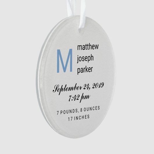 Baby Boy First Kerstmis met Foto Ornament (voorkant)