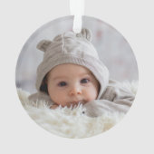 Baby Boy First Kerstmis Modern Script Photo Ornament (achterkant)