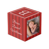 Baby Boy First Kerstmis Persoonlijke Foto Kubus (Achter hoekig)