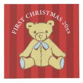 Baby Boy First Kerstmis Persoonlijke Foto Kubus (Voorkant)