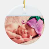 Baby Boy First Kerstmis Snowflake Foto Keramisch Ornament (Achterkant)