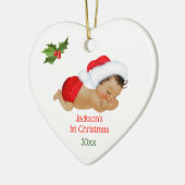Baby Boy First KerstRed Santa Hat Ceramic Orn Keramisch Ornament (Links)