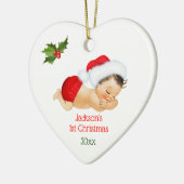 Baby Boy First KerstRed Santa Hat Keramisch Ornament (Links)