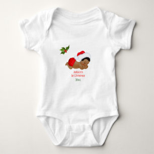 Baby Boy First KerstRed Santa Hat Romper