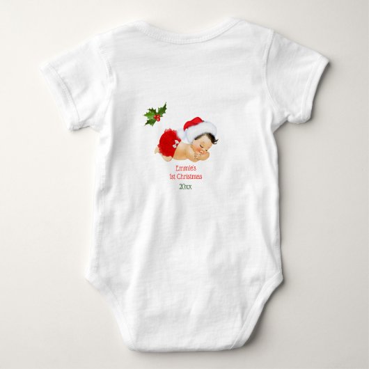 Baby Boy First KerstRed Santa Hat Romper (Achterkant)