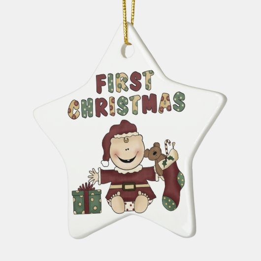 Baby Boy First Kerstversiering Keramisch Ornament (Links)