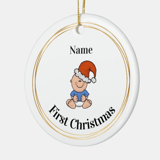 Baby Boy First Kerstversiering Keramisch Ornament (Links)
