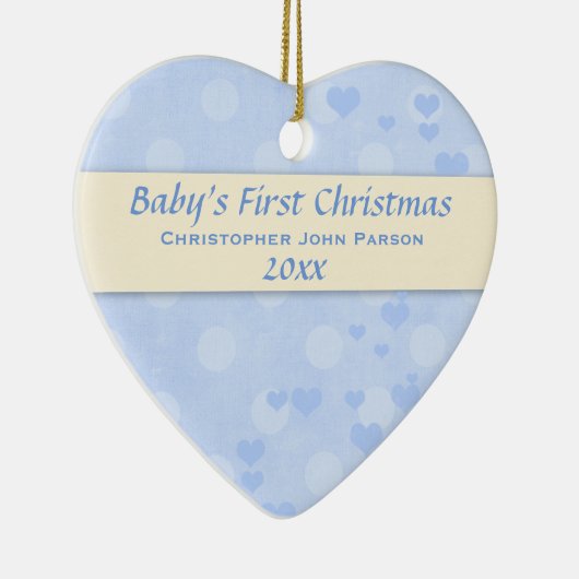 Baby Boy First Kerstversiering Keramisch Ornament (Rechts)