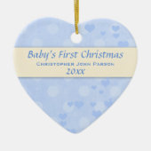 Baby Boy First Kerstversiering Keramisch Ornament (Voorkant)