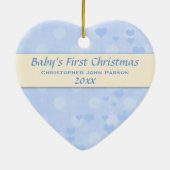 Baby Boy First Kerstversiering Keramisch Ornament (Achterkant)