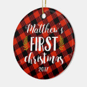 Baby Boy First Kerstversiering Keramisch Ornament (Links)