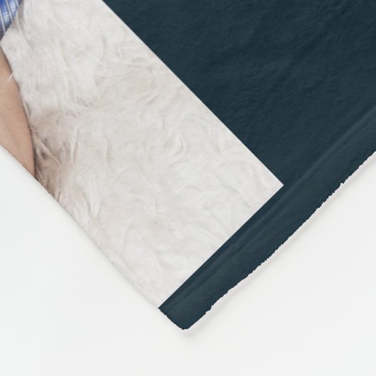 Baby Boy First Year Foto Collage Keepomwille Navy Fleece Deken (Hoek)