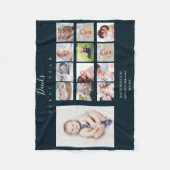 Baby Boy First Year Foto Collage Keepomwille Navy Fleece Deken (Voorkant)
