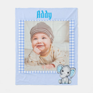 Baby Boy Fleece Blanket met foto