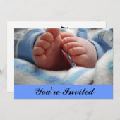 Baby Boy Footprint Baby shower Uitnodiging (Voorkant / Achterkant)