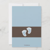 Baby Boy Footprint Foto geboorteaankondiging Aankondiging (Achterkant)