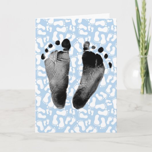 Baby Boy Footprint Kaart (Voorkant)