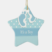 Baby Boy Footprint Schattig Keramisch Ornament (Rechts)