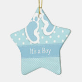 Baby Boy Footprint Schattig Keramisch Ornament (Links)