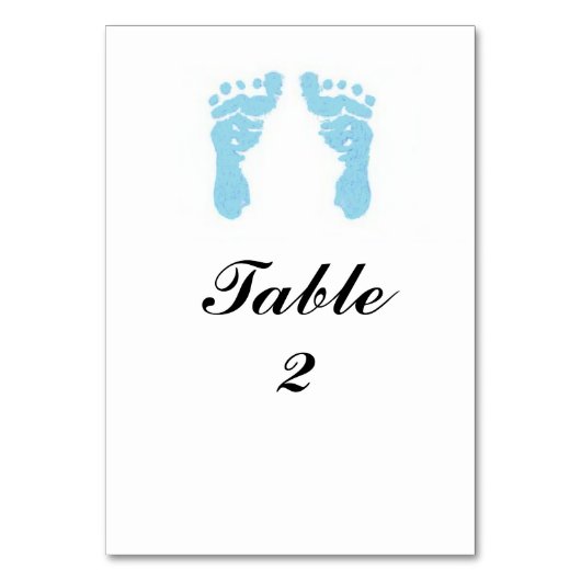 "Baby Boy Footprints" Tafel kaart (Voorkant)