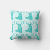 Baby Boy Forest Nursery Deer Mint Aqua Pattern Kussen (Voorkant)